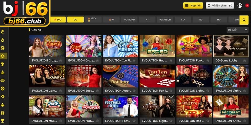 Tổng hợp các siêu phẩm cá cược hấp dẫn nhất tại sảnh casino BJ66
