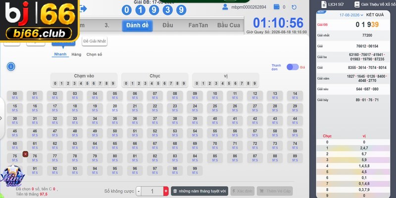 Quy trình nhập cuộc chơi tại xổ số BJ66 rất đơn giản và nhanh chóng